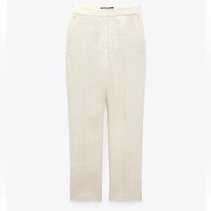 ZARA linen blend pants with metalic thread size S like new
